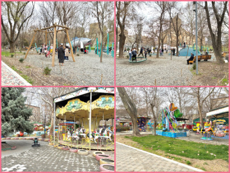 099 Playground equipment free  is bustling, while the paid is deserted.